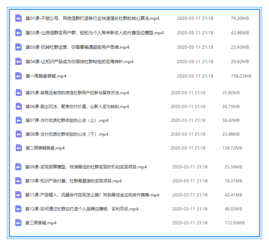 社群营销教程运营推广引流变现管理网课实战手册视频课程教学资料
