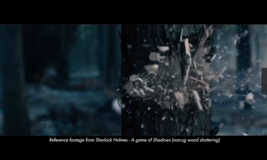 houdini 超写实子弹击穿树木破碎特效视频教程 bullet tree hit