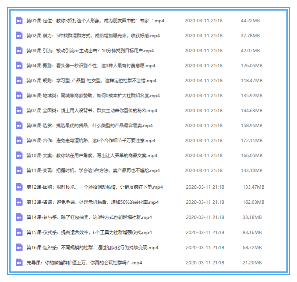 社群营销教程运营推广引流变现管理网课实战手册视频课程教学资料