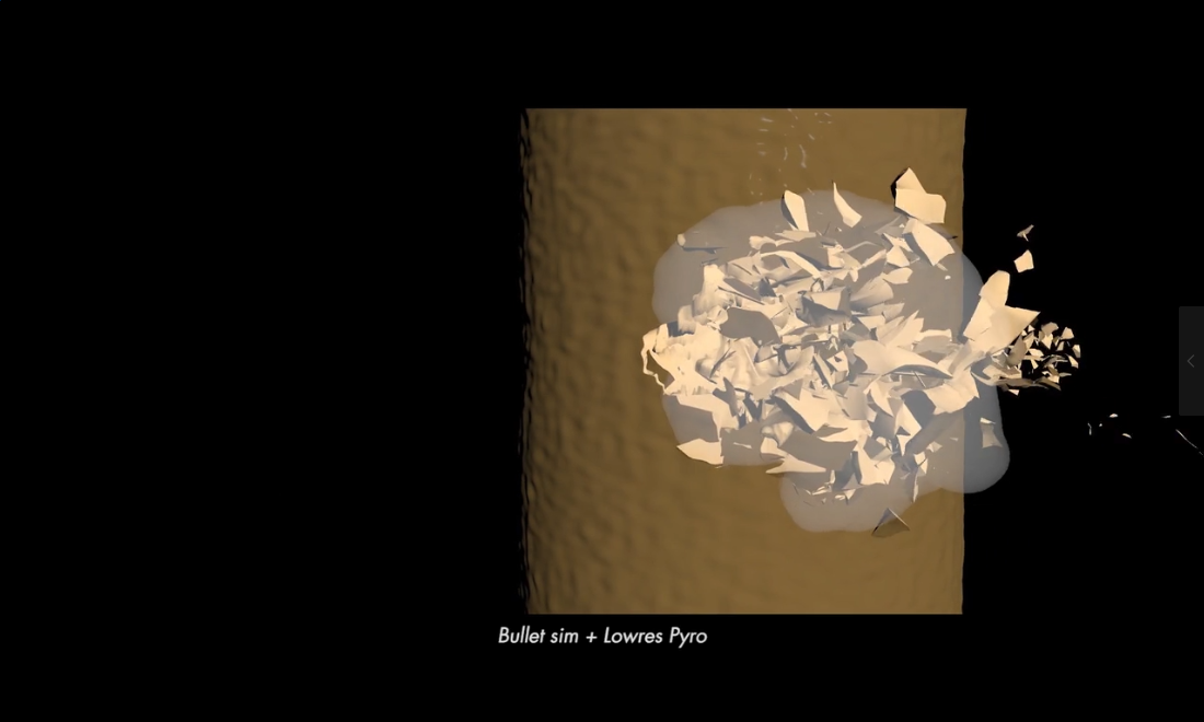 houdini 超写实子弹击穿树木破碎特效视频教程 bullet tree hit