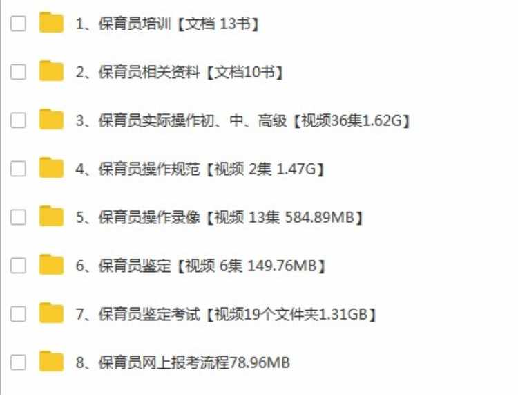保育员业务学习培训技术保育员工作实操视频教程初中高级大全
