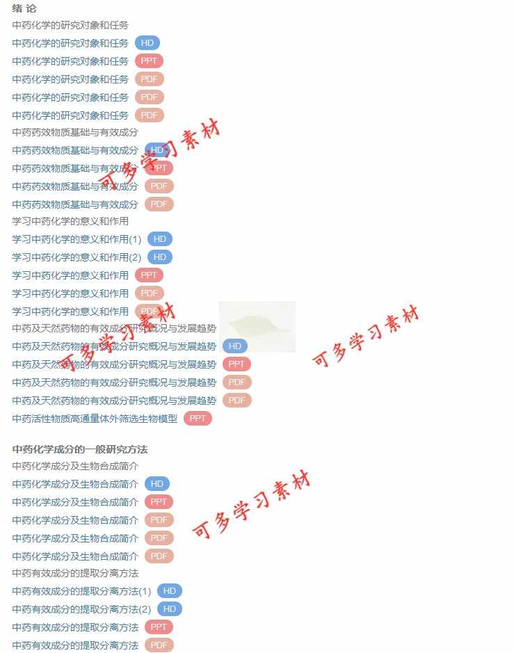 匡海学版 中药化学 视频教程讲解 PPT教学课件 资料学习 - 宋马