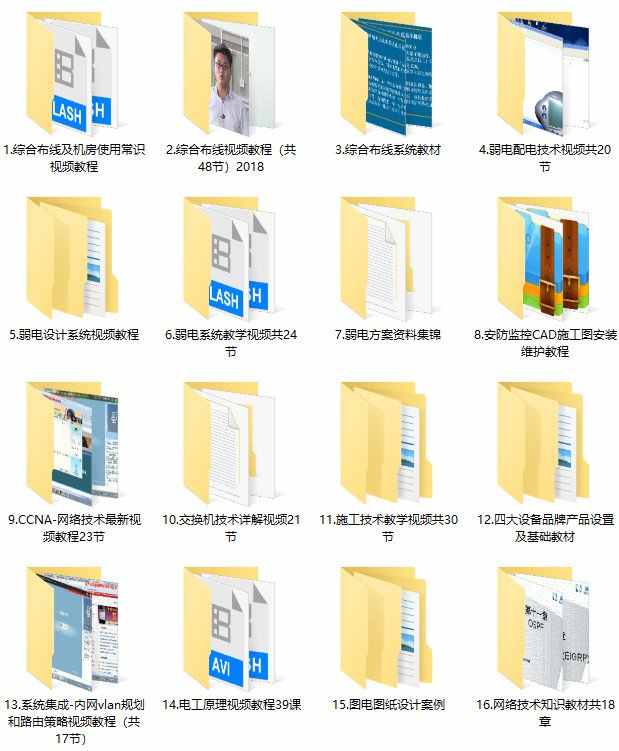 弱电视频教程安防监控会议门禁音响消防楼宇系统综合布线培训资料