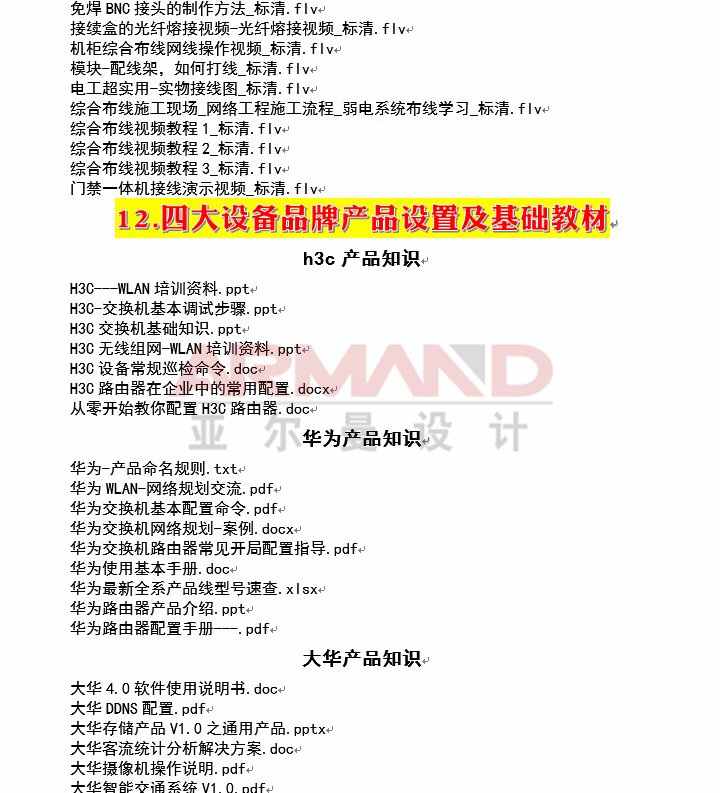 弱电视频教程安防监控会议门禁音响消防楼宇系统综合布线培训资料
