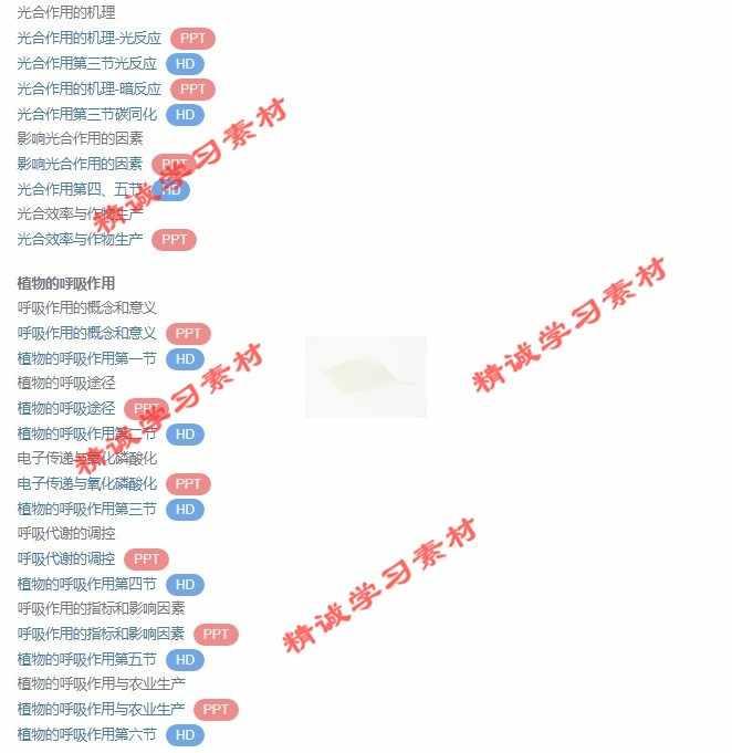 扬州大 王忠 植物生理学 PPT教学课件 视频教程讲解 学习资料