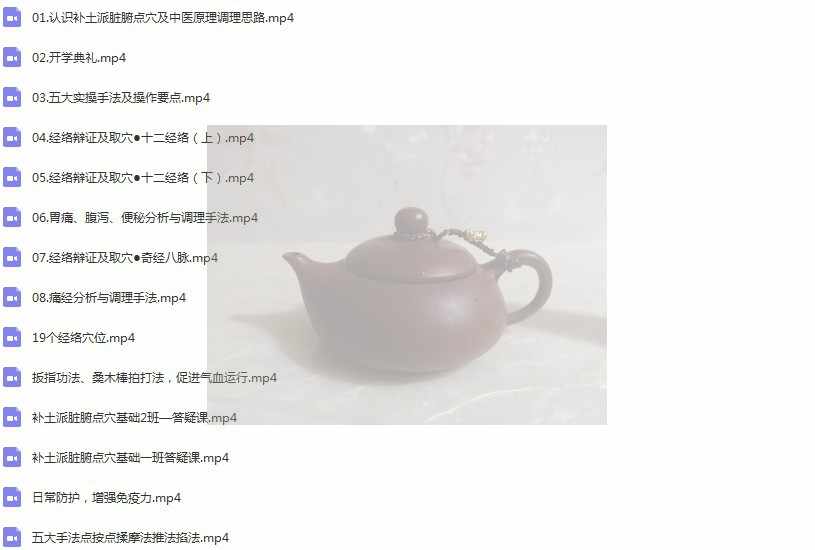 2020年脏腑推拿点穴课程初级班 专业班完整视频教程课程派补土