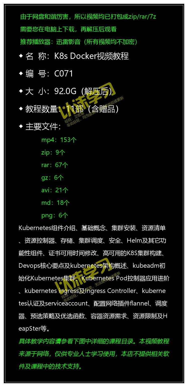 2020Kubernetes K8s Docker基础实战高清视频教程合集长期更新92G