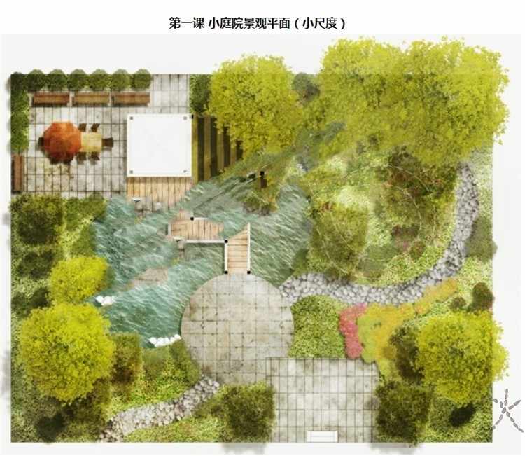 小清新竞赛风格园林景观平面彩平图PS视频教程 配套练习素材b670