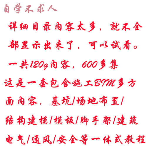 revit/BIM实战视频教程钢筋模板结构建筑脚手架基坑MEP综合管道