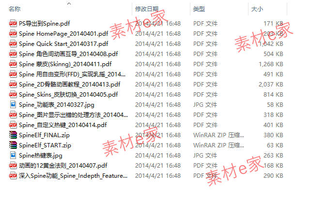 Spine视频教程游戏美术素材2D动作动画骨骼软件源文件切片文档8G