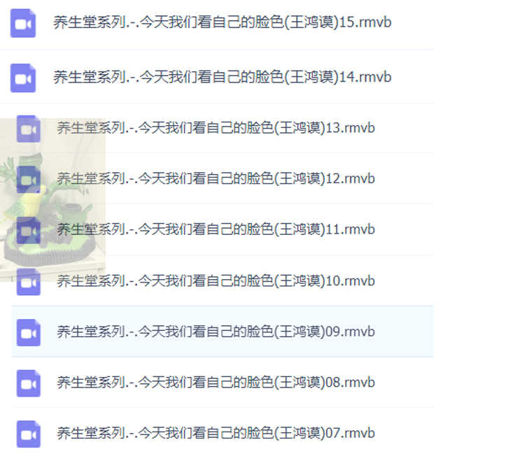 中医自学王鸿谟面诊视频教程1-25集大全教学视频课程看自己的脸色