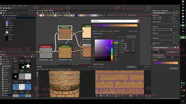 Substance Designer SD 次世代风格化卡通智能材质球视频教程vol3