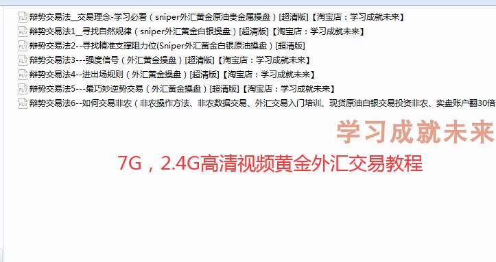 辨势交易法 黄金外汇期货 交易系统建设 高清视频教程