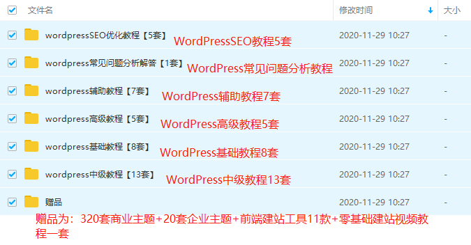 wordpress教程零基础建站初中高自学视频新手仿站做SEO优化赠主题