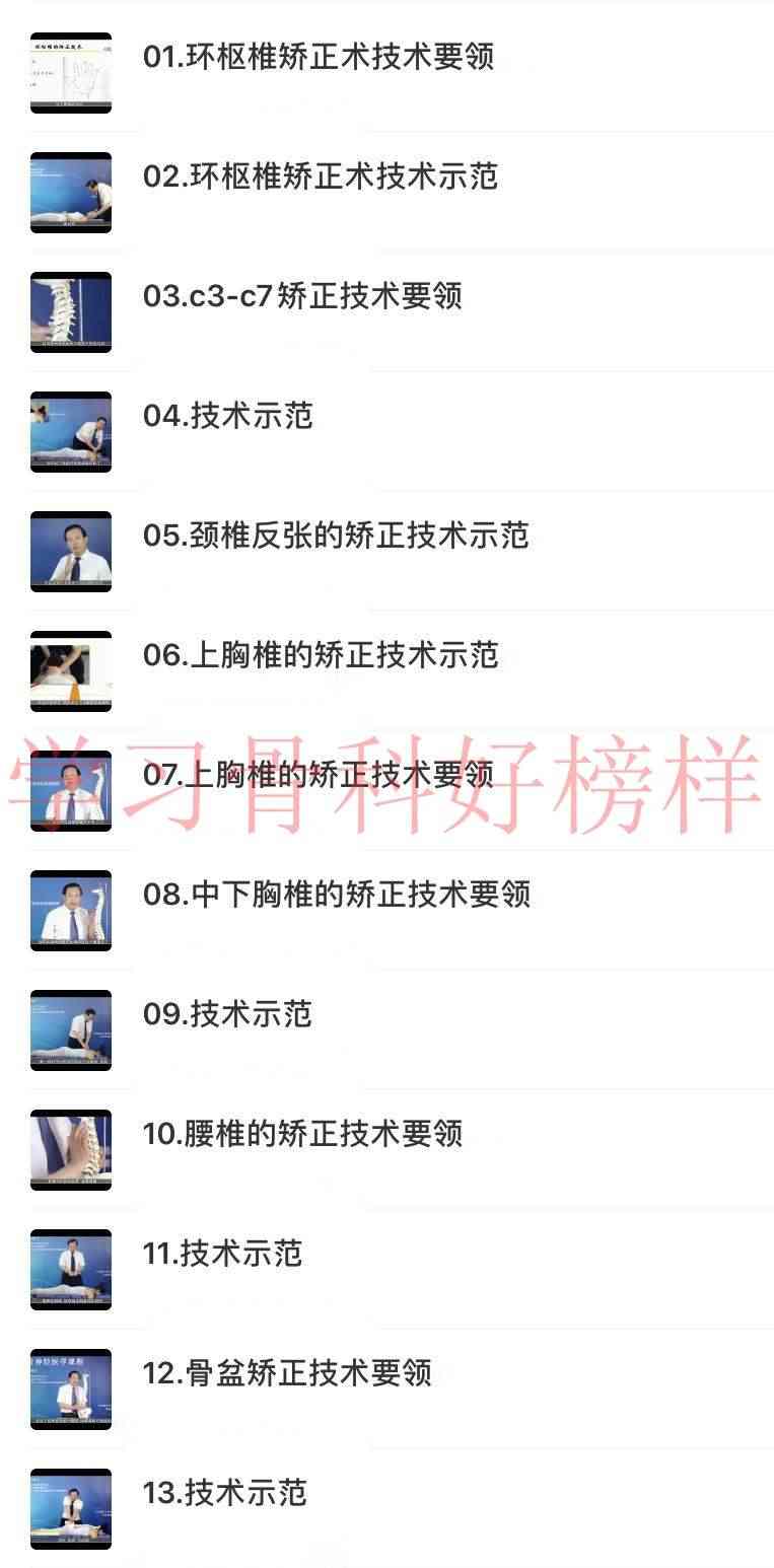 2020美式整脊董安立自学视频教程中医正骨脊柱椎手法推拿康复合集