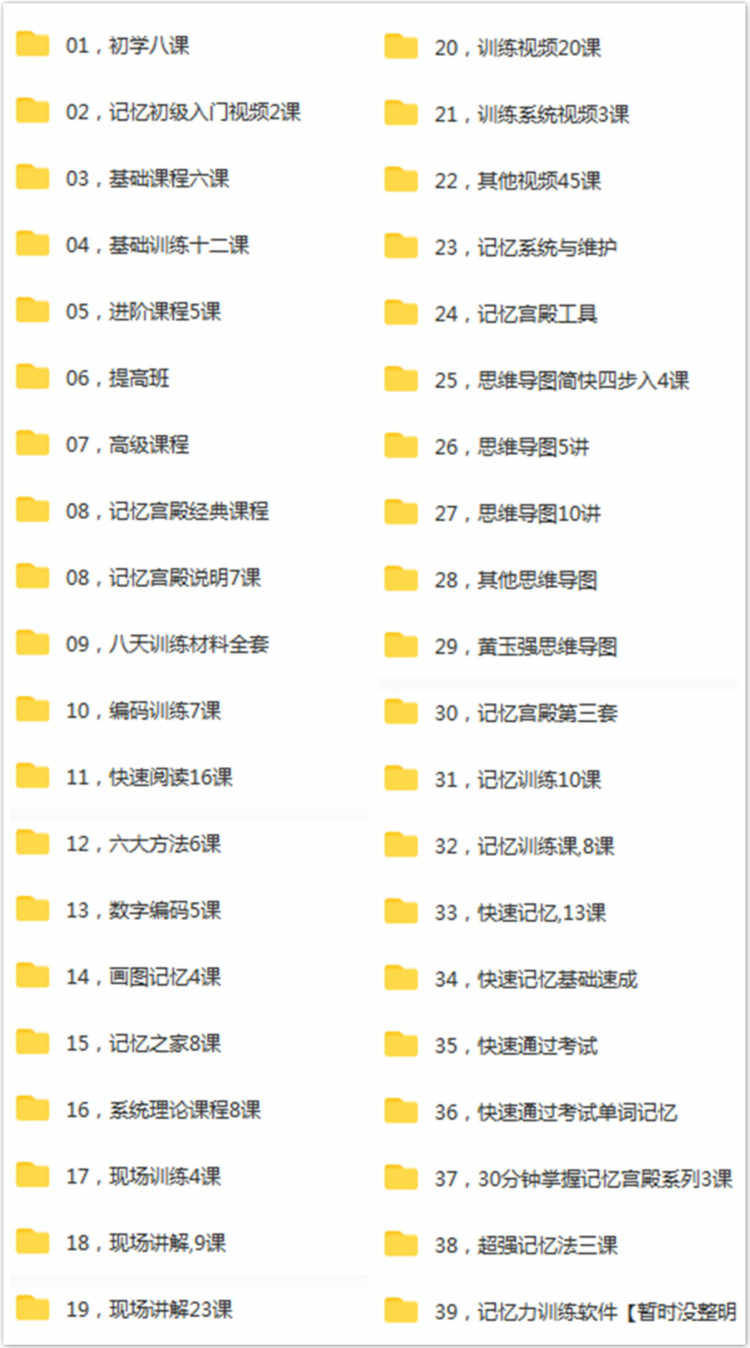 菲常记忆大师视频教程宫殿卢菲菲的课程超脑训练特训营单词全套