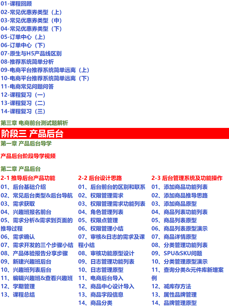黑马产品经理实战视频教程网课零基础自学入门培训面试就业指导新