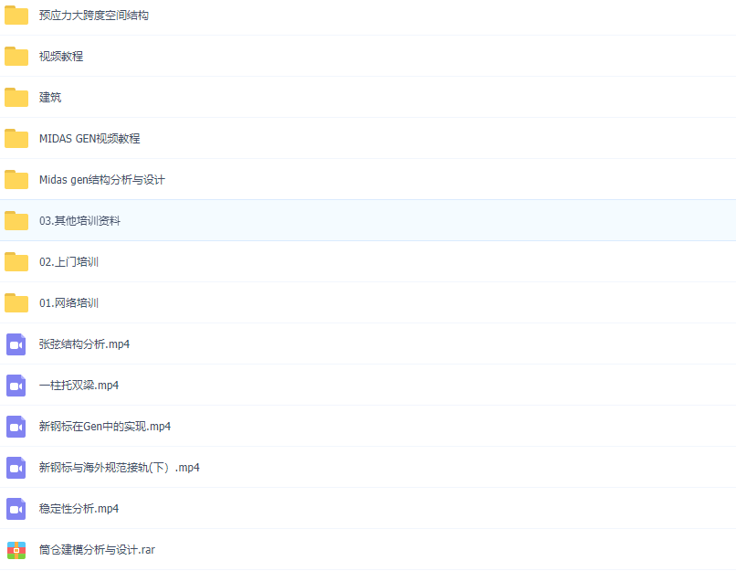 迈达斯MIDAS软件GEN/CIVIL/GTS/FEA全套视频教程结构桥梁专业课程