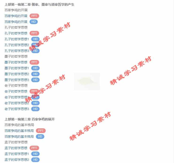 武大 李维武 中国哲学史 PPT教学课件 视频教程讲解 学习资料