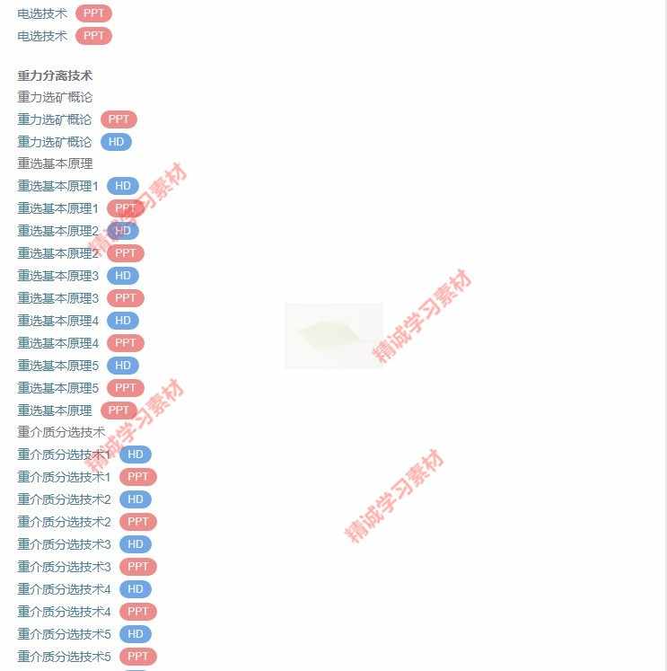 中国矿大 谢广元 矿物加工学选矿学 PPT教学课件 视频教程讲解