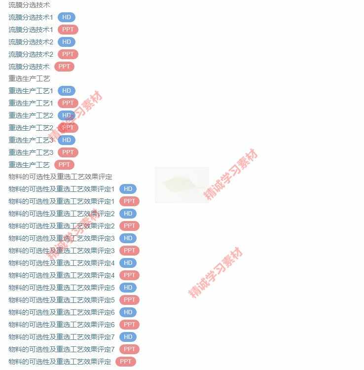 中国矿大 谢广元 矿物加工学选矿学 PPT教学课件 视频教程讲解
