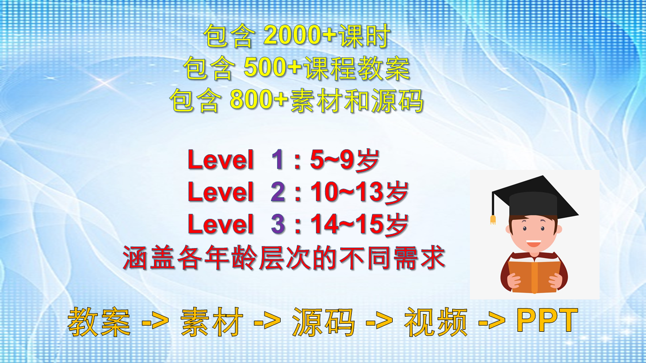 少儿趣味编程培训教程视频课程网课Scratch3.0/2.0儿童python课程
