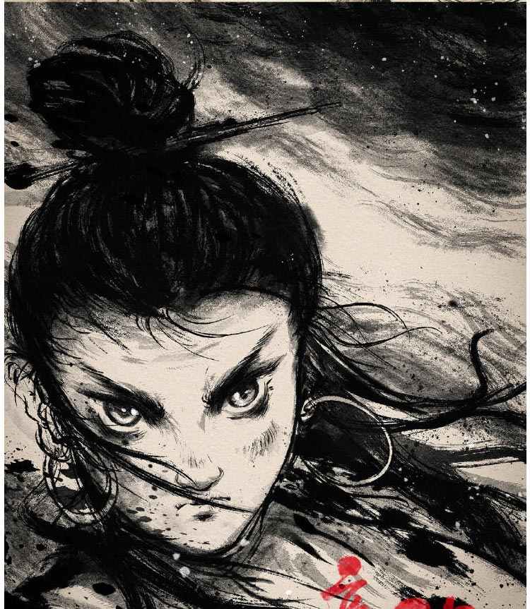 彦弛古风水墨插画课程2021第3期CG水墨班64个视频教程带笔刷素材