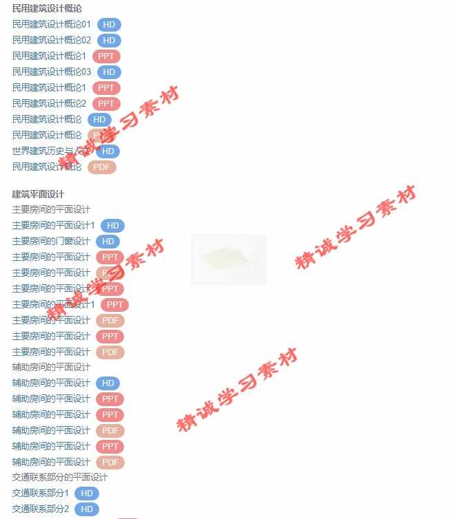 山东建筑大 崔艳秋 房屋建筑学 PPT教学课件视频教程讲解学习资料