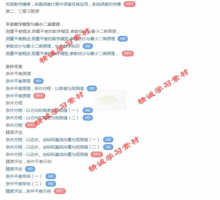 武大 邱卫宁 误差理论与测量平差基础 PPT教学课件 视频教程讲解