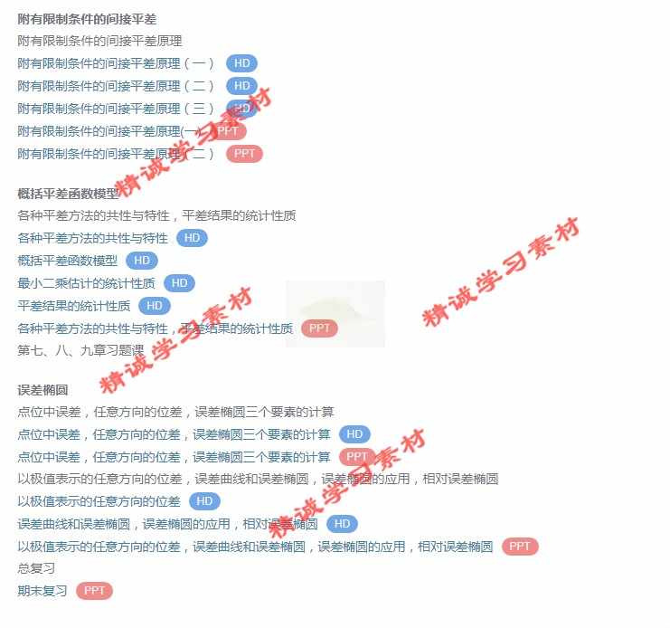 武大 邱卫宁 误差理论与测量平差基础 PPT教学课件 视频教程讲解