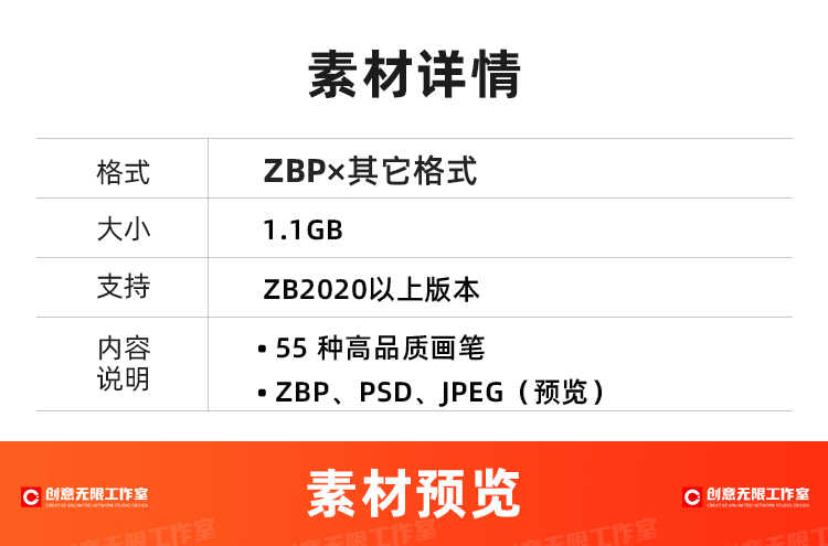55种Zbrush石头和混凝土损坏笔刷zb雕刻画笔 视频教程