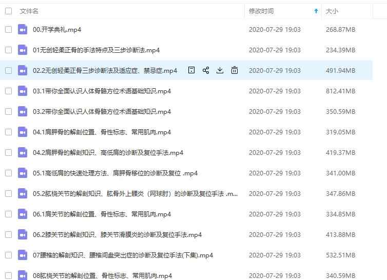 2020年正骨系统学习手法视频入门到进阶中医柔性推拿按摩整脊教程