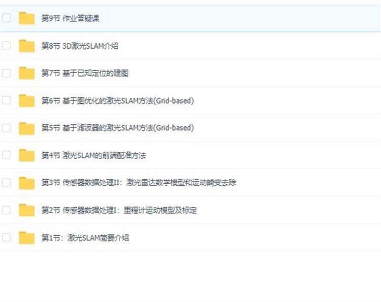 深蓝激光SLAM理论与实践实战视频教程 课件 作业 视频