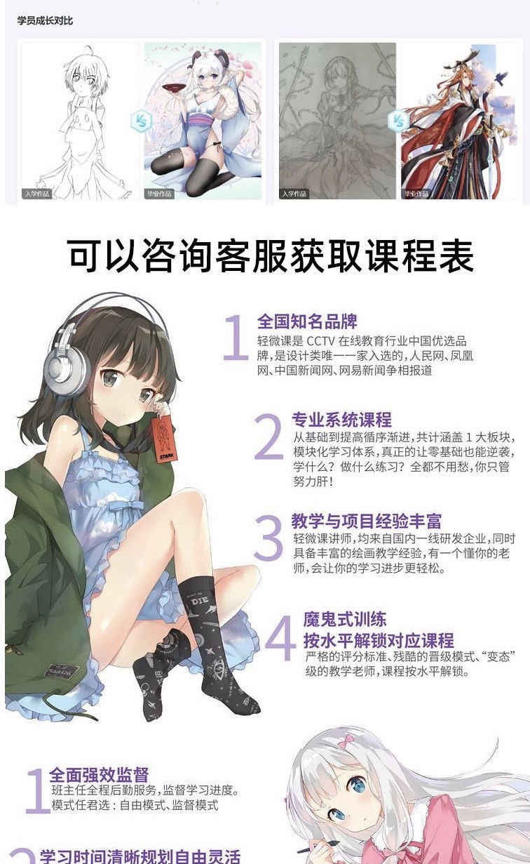 动漫厚涂插画魔鬼特训班轻微课课程日系入门到精通视频教程资源