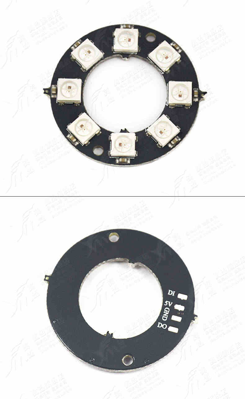 8位 WS2812 5050 RGB LED 智能全彩RGB灯环开发板大环 全彩LED