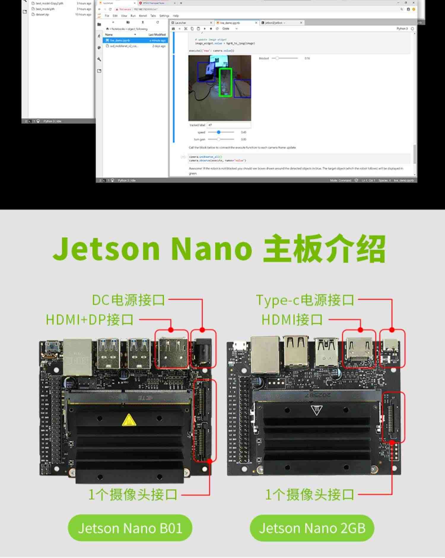 jetson nano b01 4gb 开发板 4g主板AI人工智能入门套件 python