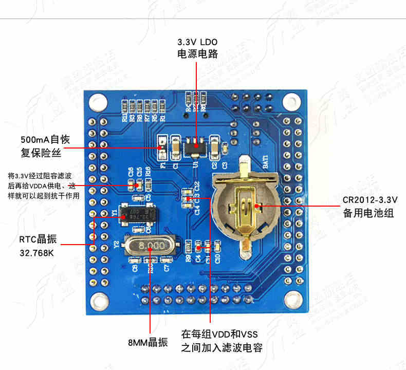 STM32F103R8T6核心板 32F103小型系统板 STM32开发板扩展板单片机