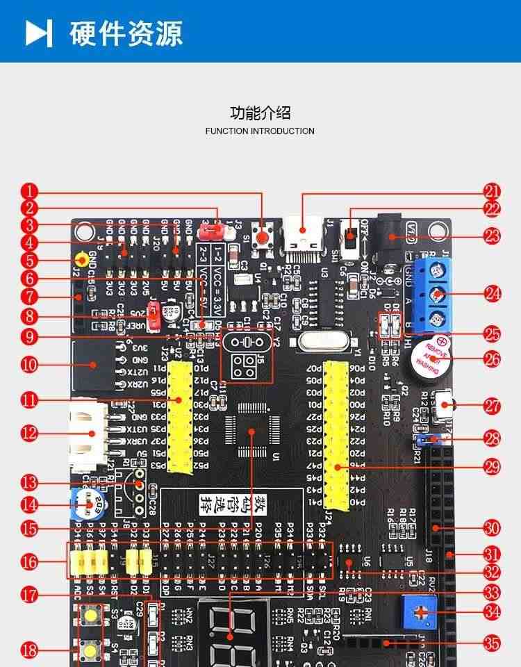 适用艾克姆 STC8H3K64S4开发板 51系统板 STC8H开发板 大赛 物联