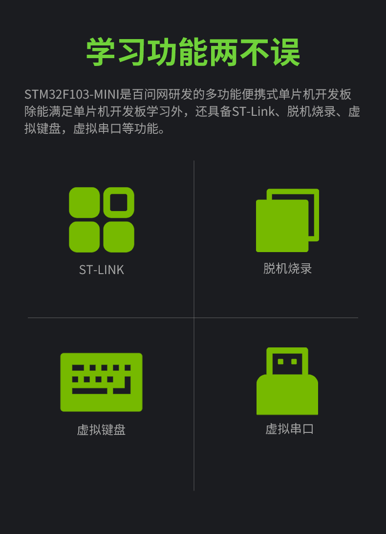 适用百问网STM32F103主板  迷你核心板单片机Mini开发板 强过51