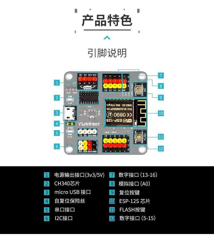 适用于arduino物联网套件IOT学习开发入门ESP8266传感器开发板