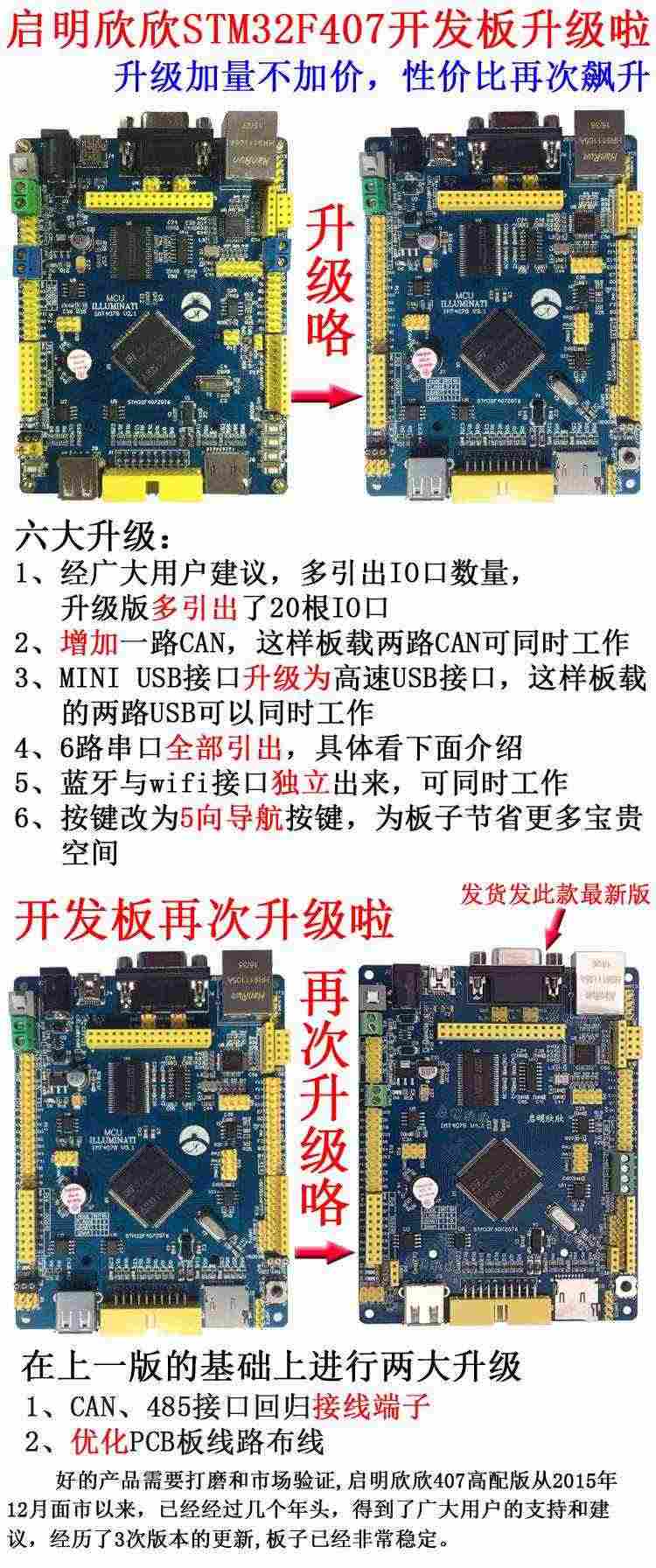 适用启明STM32F407ZGT6开发板单片机工控板物联网口双can蓝牙wifi