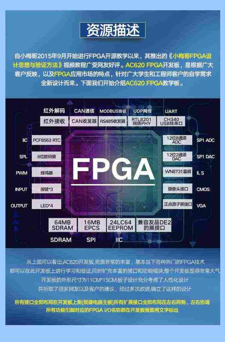 适用教学级】AC620 Altera FPGA开发板0基础自学进阶送视频教程