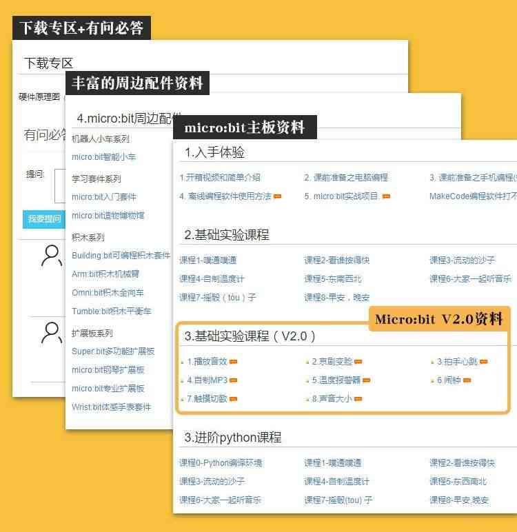 适用microbit开发板micro:bit中小学Python图形化编程入门V2.0套