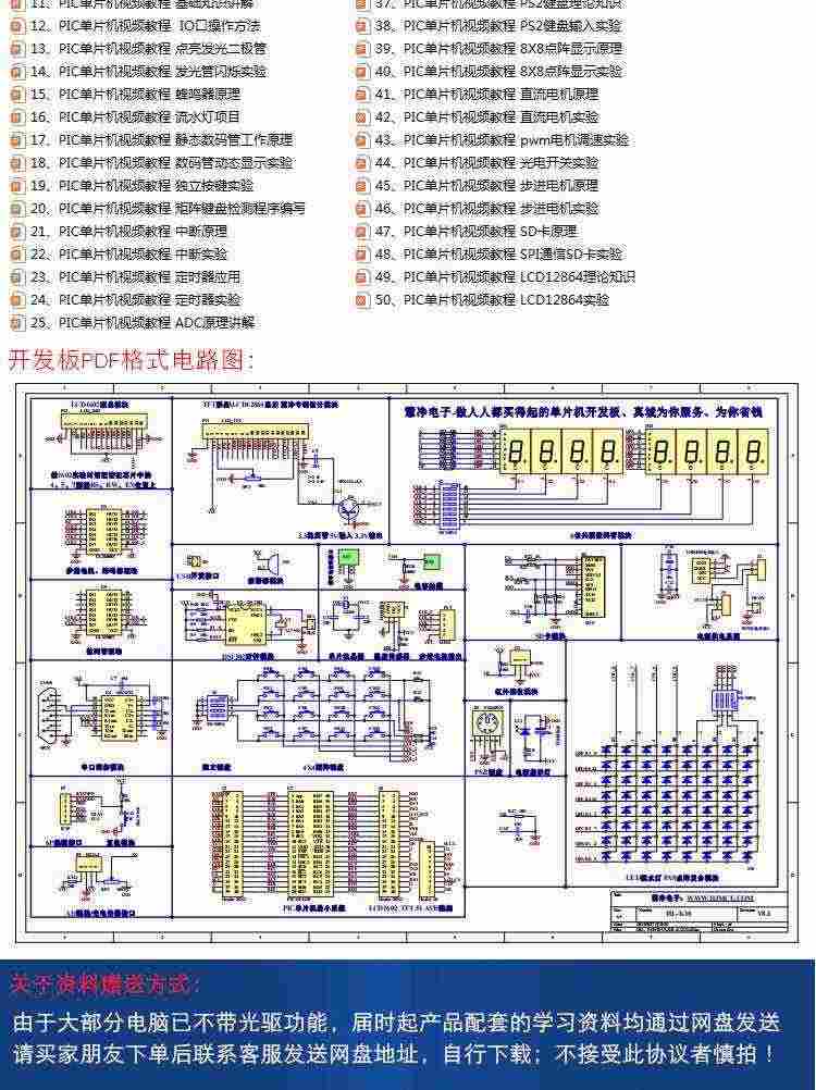 适用PIC16F877A开发板 PIC单片机学习板 带kit2仿真器 pic开发板