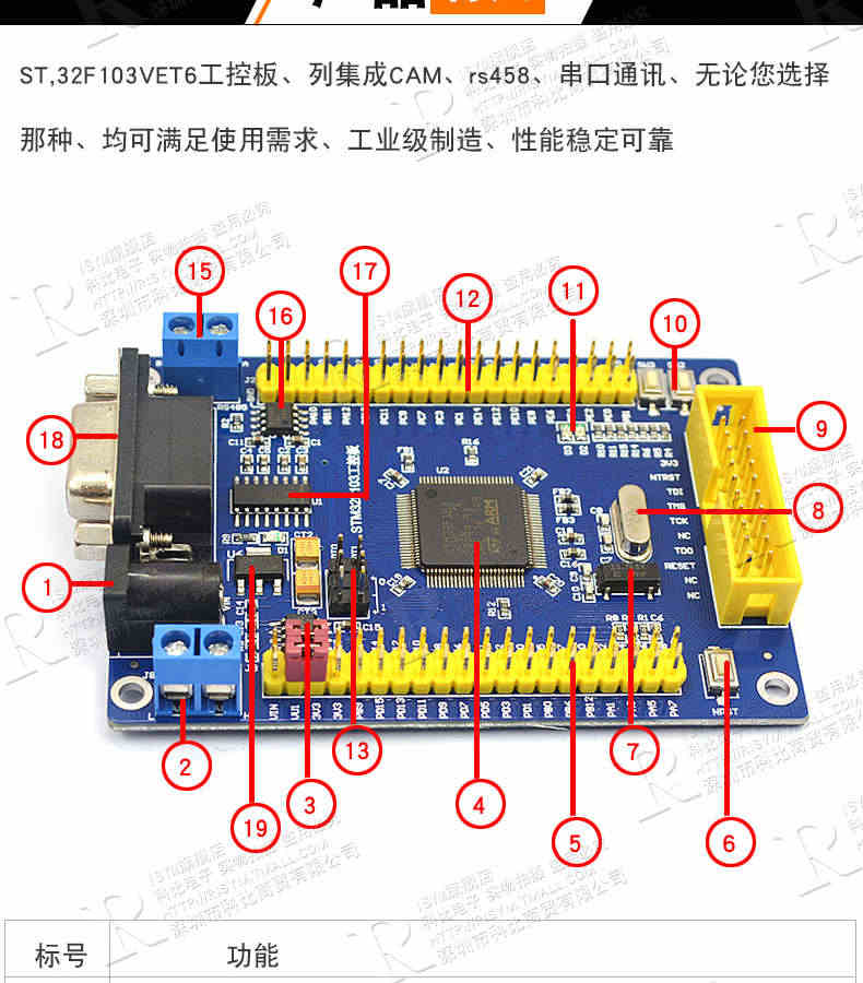 STM32 开发板 STM32F103VET6 CAN RS485 工控板 ARM 单片机学习