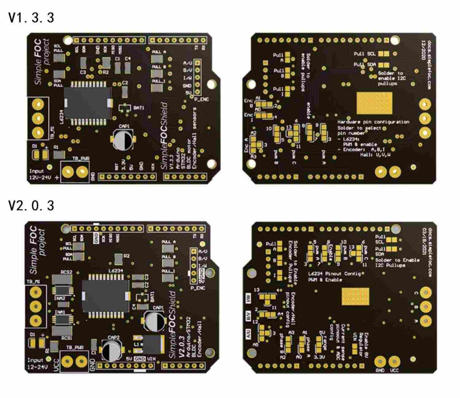 适用Shield v2.0.3 v1.3.3 机械狗 BLDC 伺服 驱动开发板