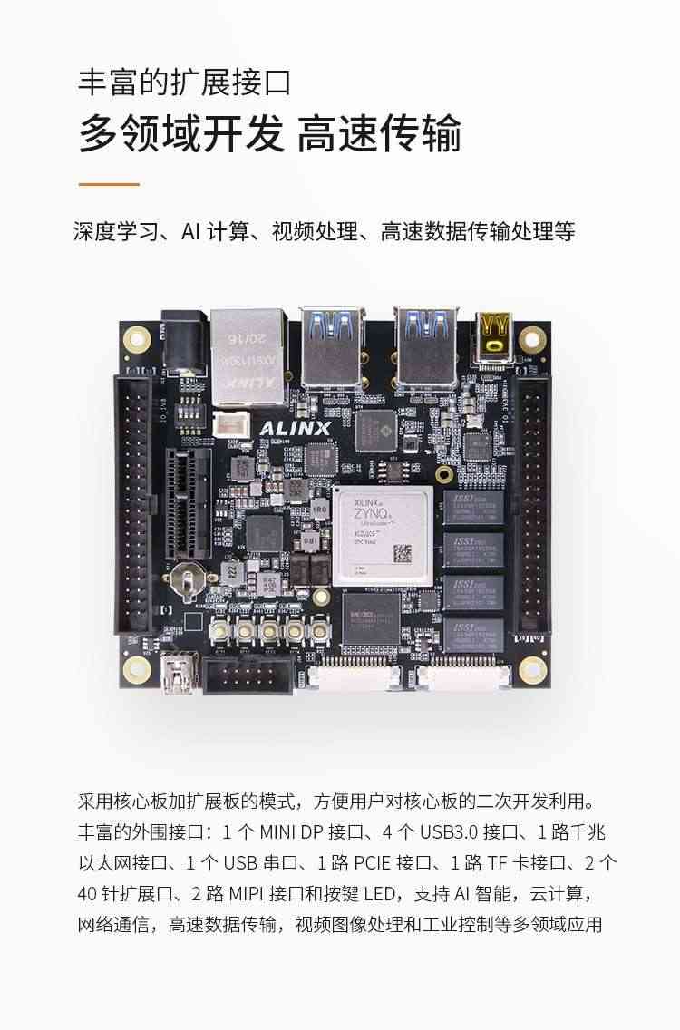 适用FPGA开发板 Xilinx Zynq UltraScale+ MPSoC AI智能 XUZU2CG