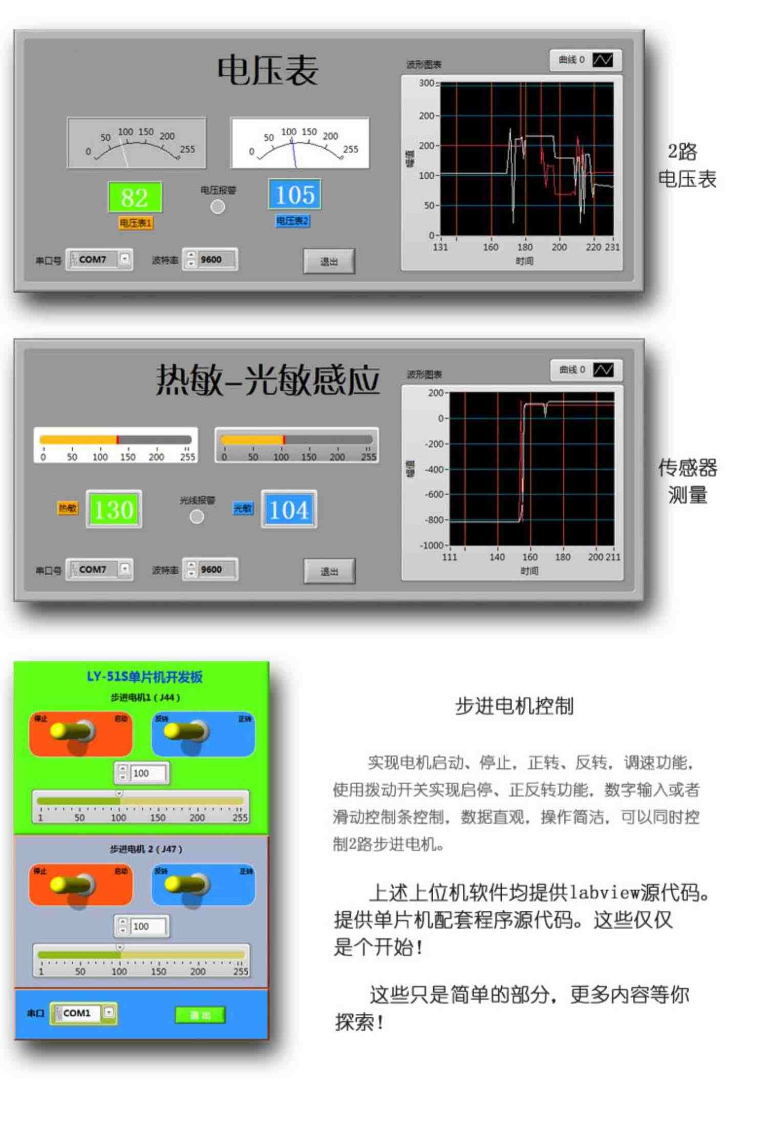 51单片机开发板 七星虫 LY-51S ABS盒 双色led点阵 单片机实验板