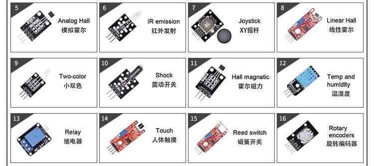 适用37+8共45款arduino uno r3单片机开发板传感器学习套件兼容树