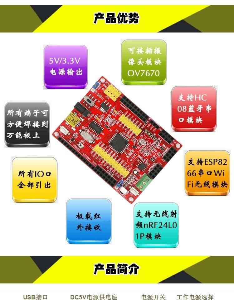 适用STC8A8K64S4A12开发板 STC8学习板 51实验板 OV7670开发 单片